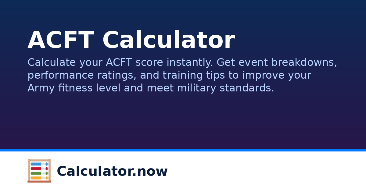 ACFT Calculator | Calculator.now