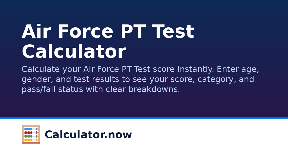 Air Force PT Test Calculator | Calculator.now
