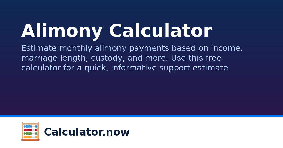 Alimony Calculator | Calculator.now