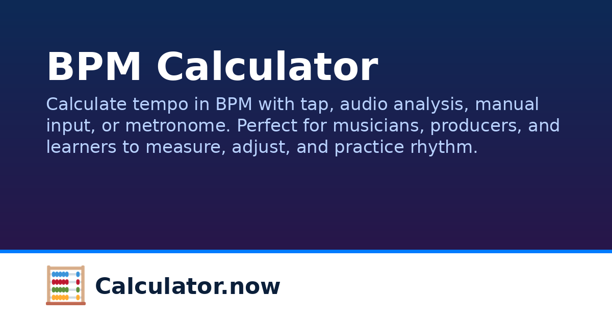 BPM Calculator | Calculator.now