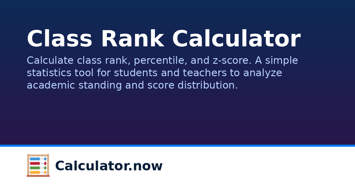 Class Rank Calculator | Calculator.now