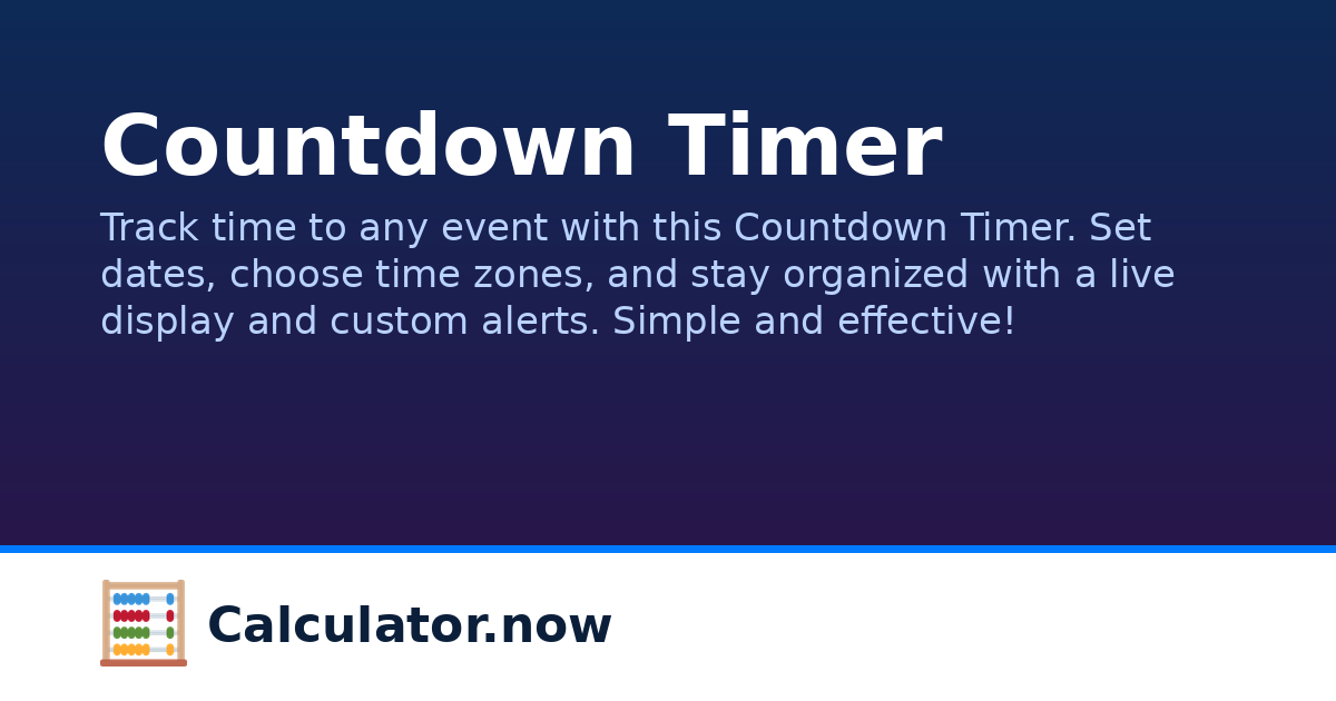 Countdown Timer | Calculator.now