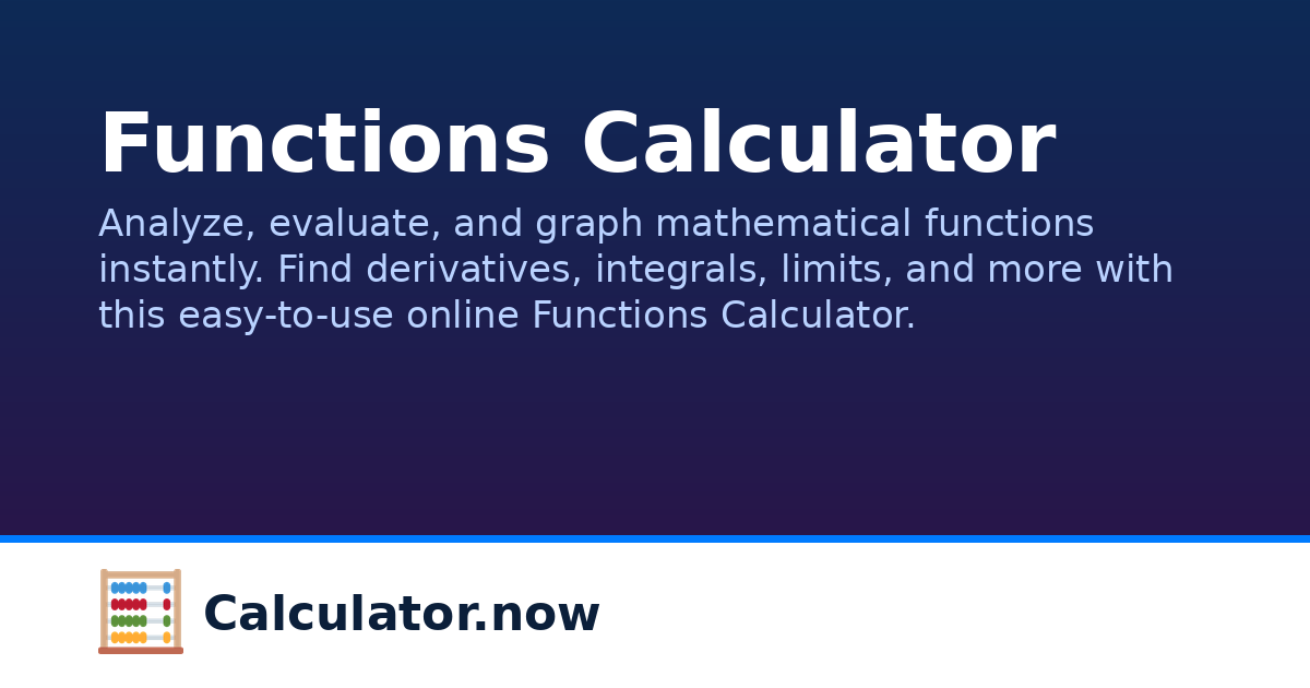 Function Calculation Functions Calculator | Calculator.now
