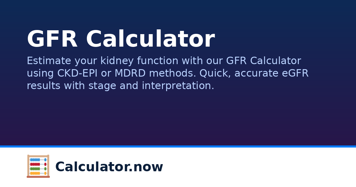 Gfr Calculator Ruler GFR Calculator | Calculator.now