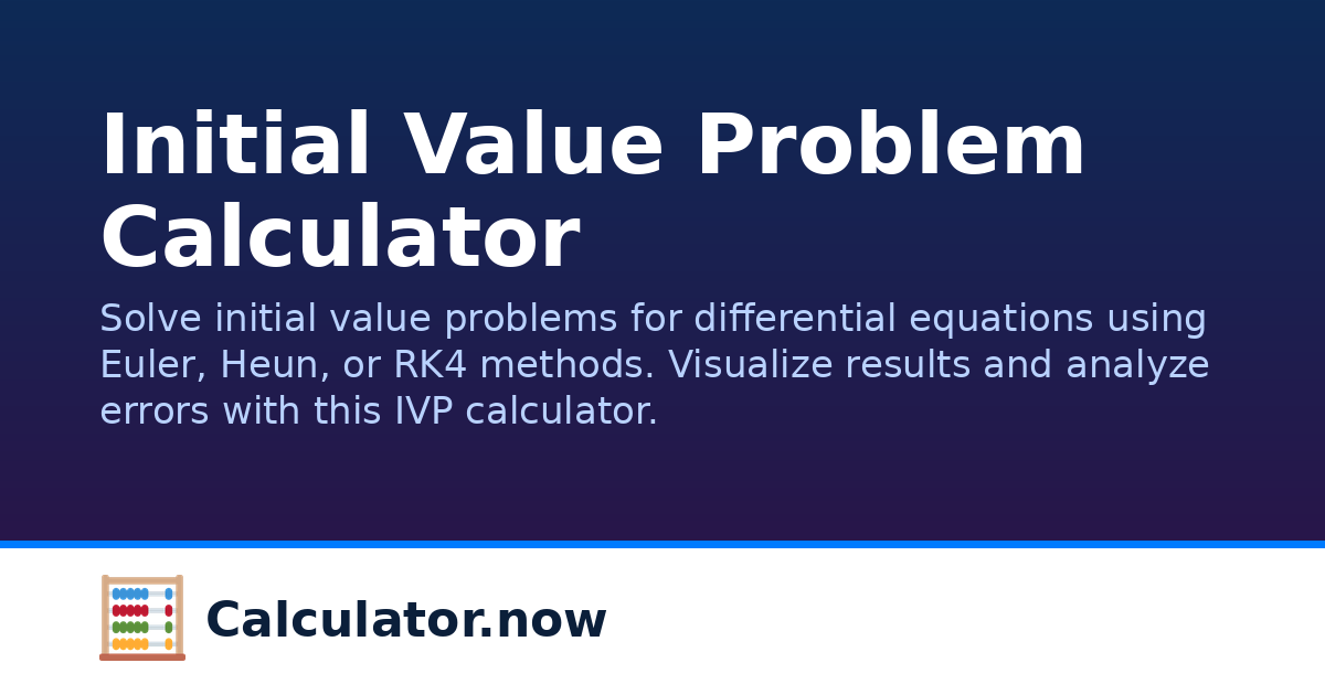 Initial Value Problem Calculator | Calculator.now
