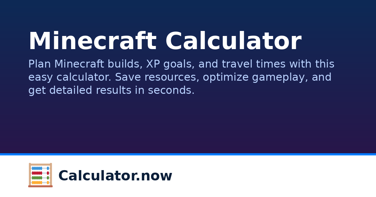 Minecraft Calculator | Calculator.now