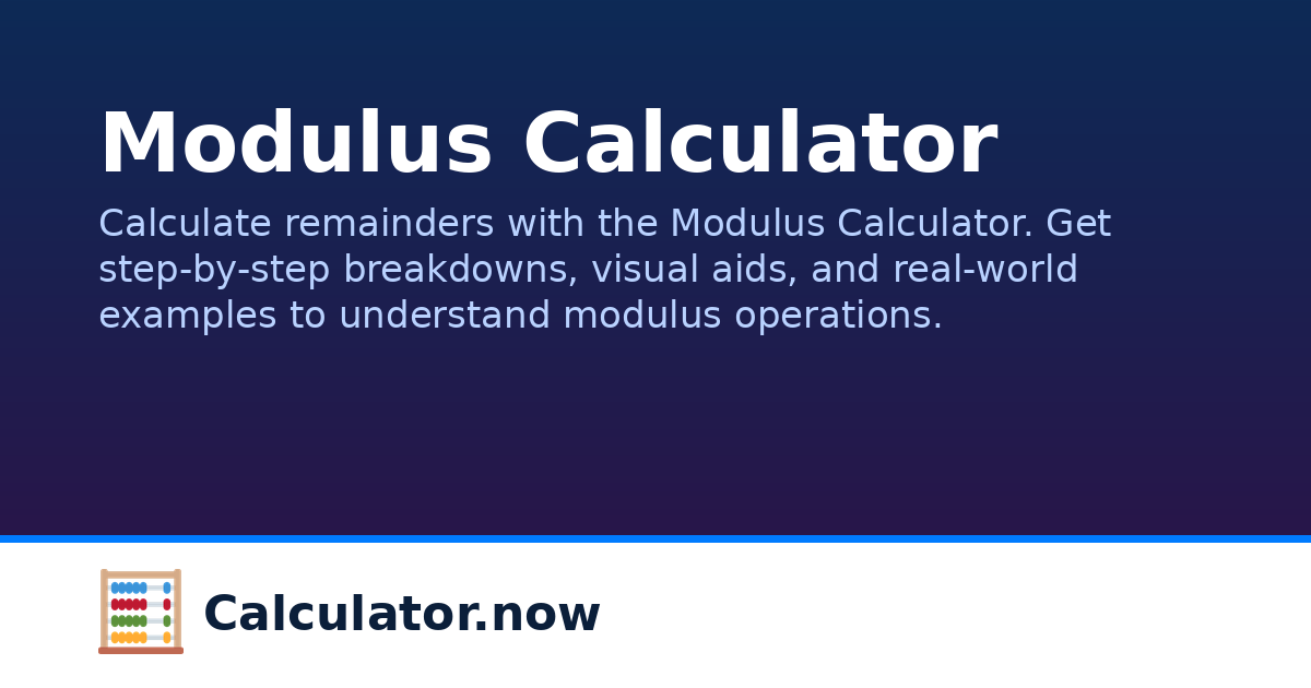 Modulus Calculator | Calculator.now