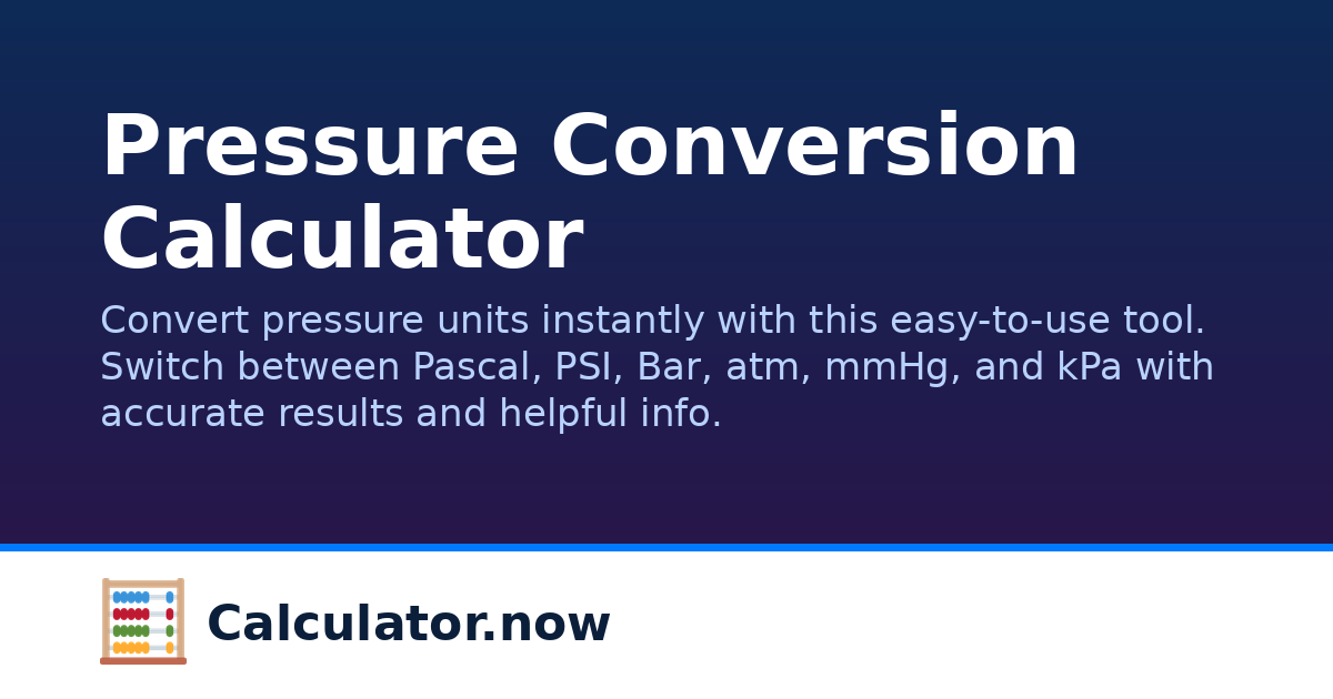 Pressure Conversion Calculator | Calculator.now