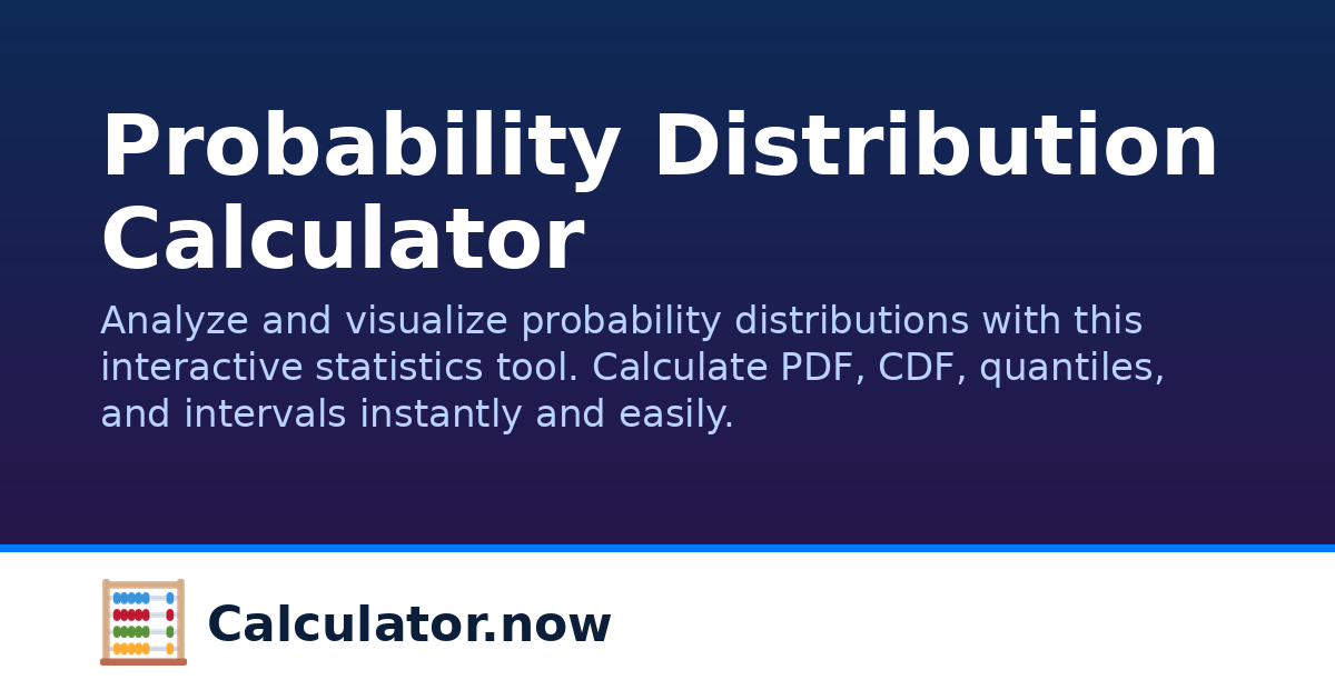 Distribution Now Probability Distribution Calculator | Calculator.now