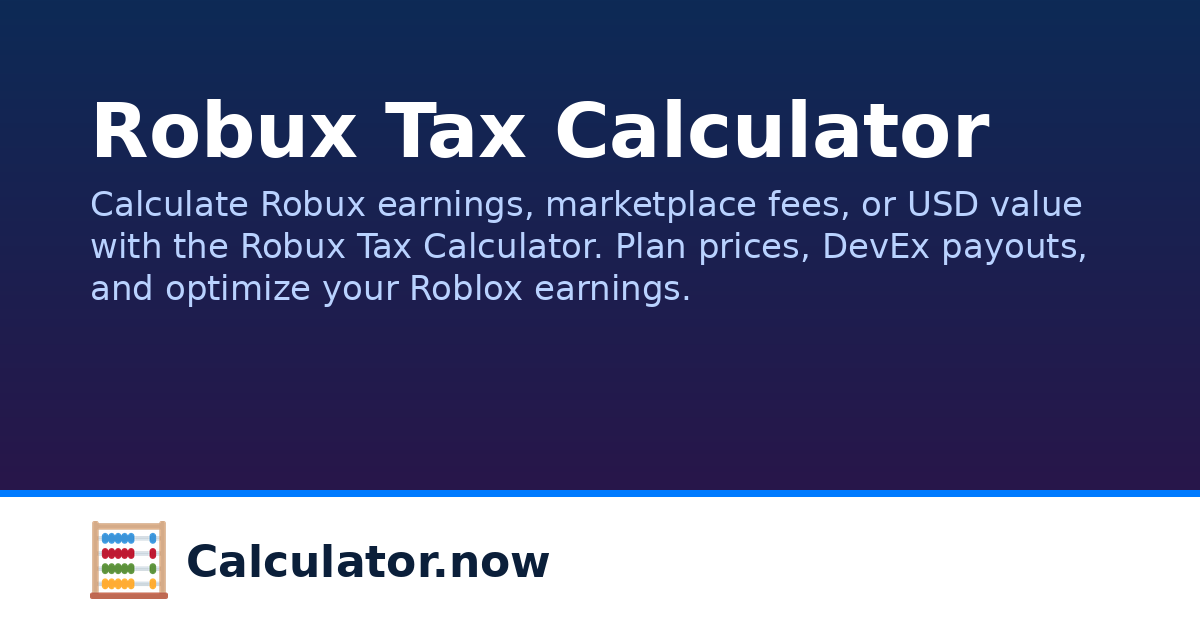 Robux Tax Calculator | Calculator.now