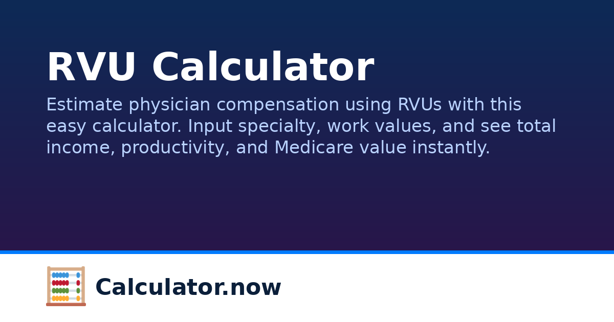 RVU Calculator | Calculator.now