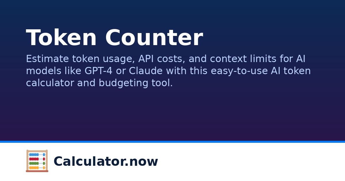 Token Counter | Calculator.now