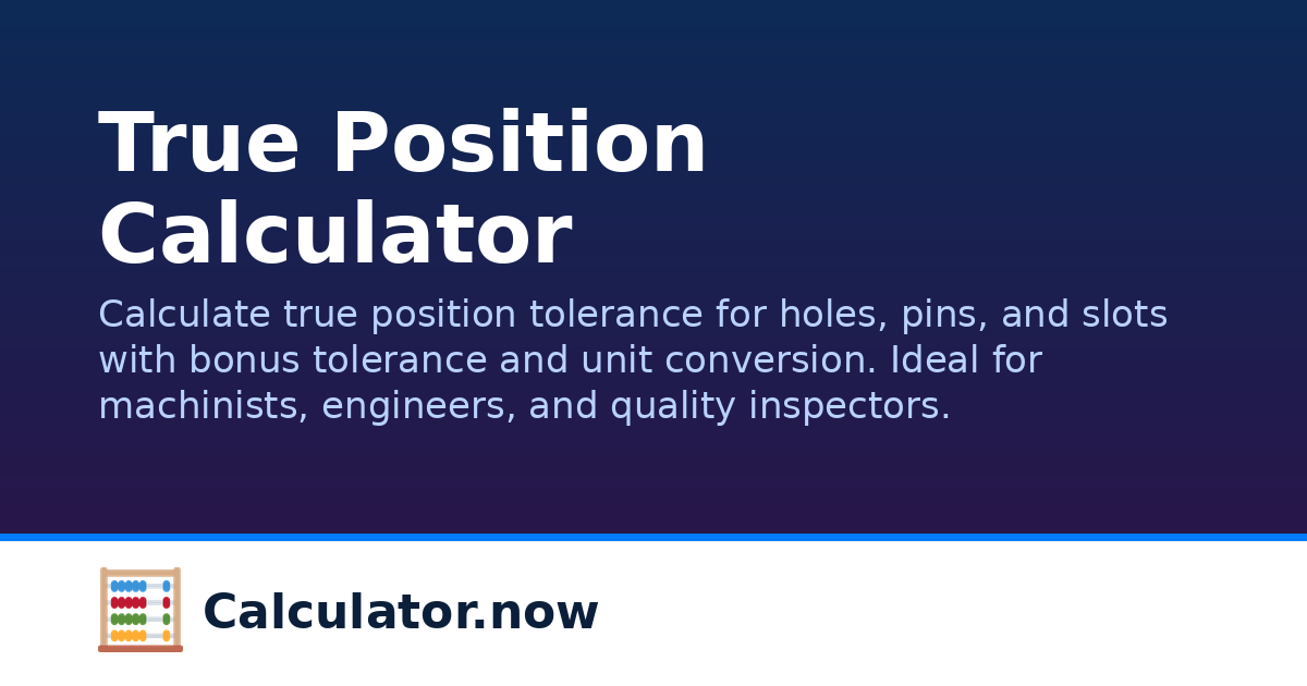 True Position Formuloa True Position Calculator | Calculator.now