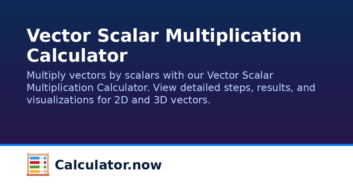 Vector Scalar Multiplication Calculator | Calculator.now